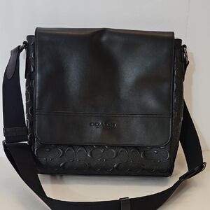 Coach Black Leather Men's Messenger Bag